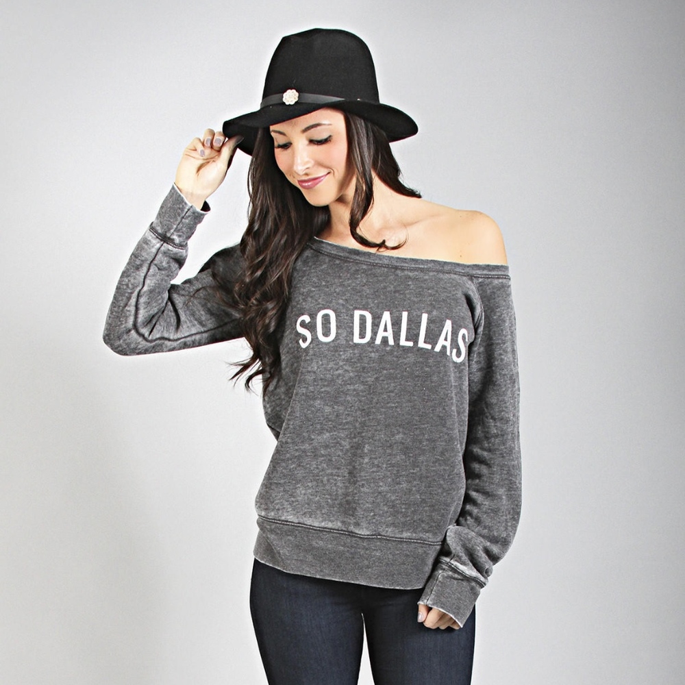 Charlie Southern: "So Dallas" Grey Sweatshirt